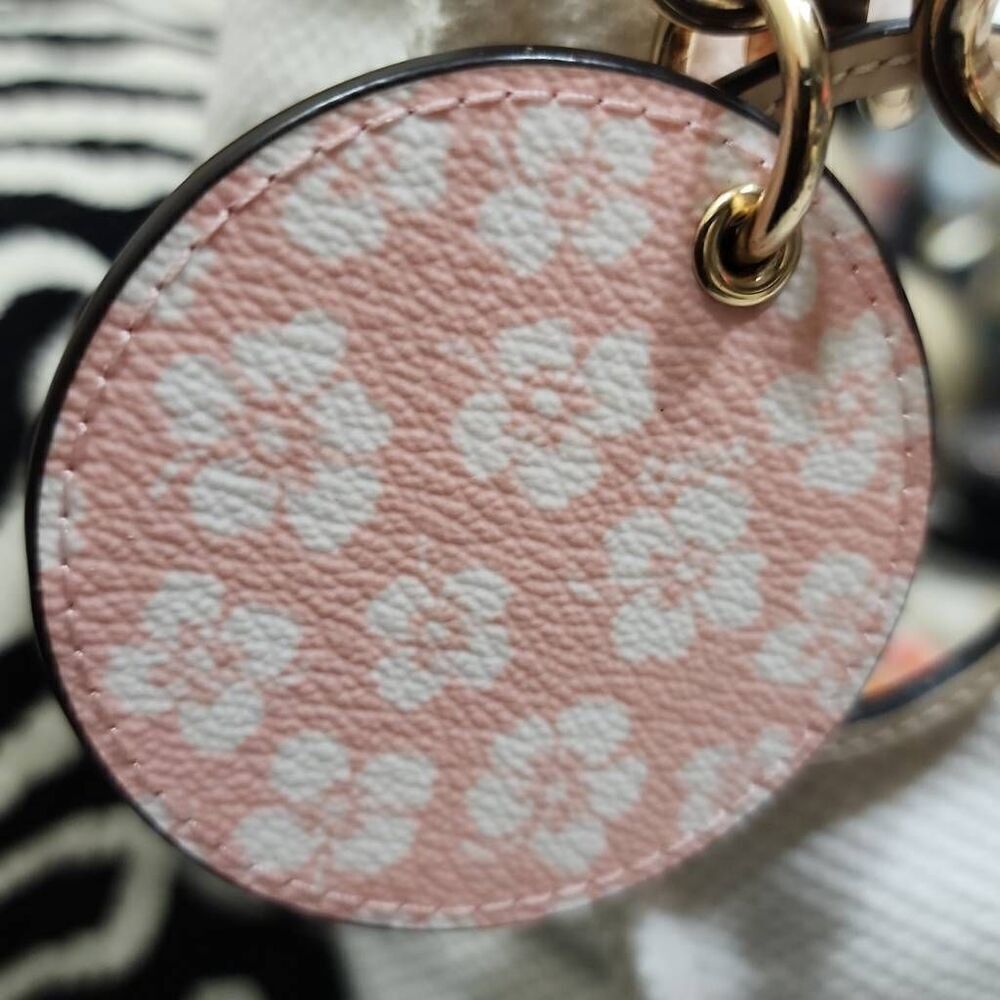 Coach Mirror Bag Charm With Graphic Ditsy Print - Picture 2 of 8